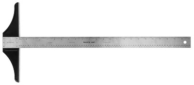 T-Square: stainless steel blade, graduate - inch/pica 24' 